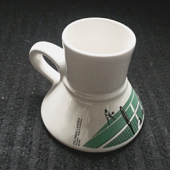 1989 FELTMAN LANGER Mug with Tennis Designs. - Picture 1 of 9